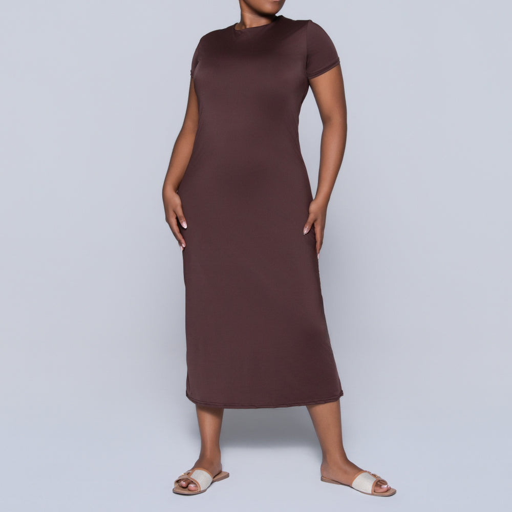 Chocolate Short Sleeve Dress