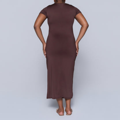 Chocolate Short Sleeve Dress