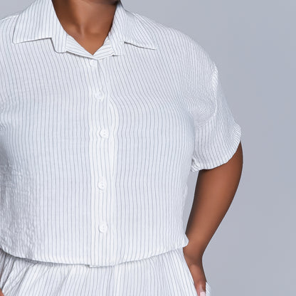 White Striped Airflow Shorts