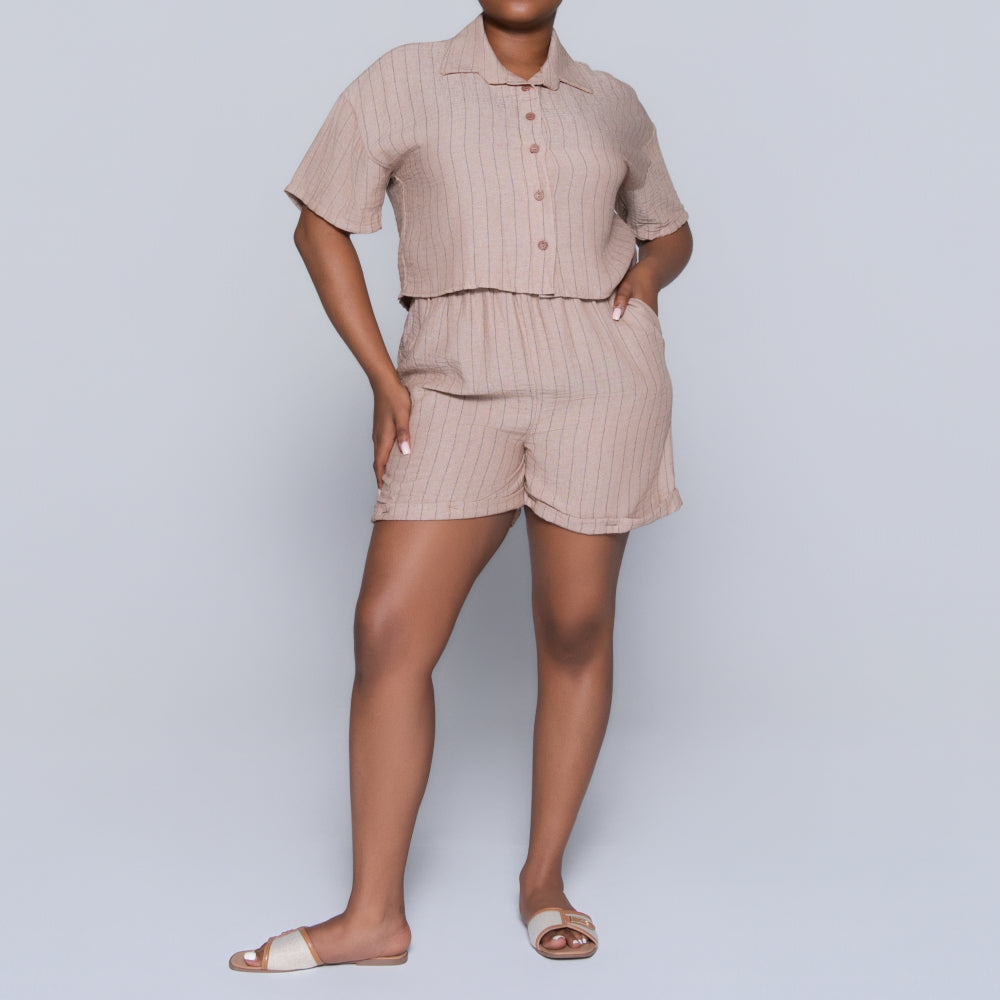 Stone Striped Airflow Top