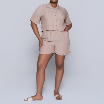 Stone Striped Airflow Top