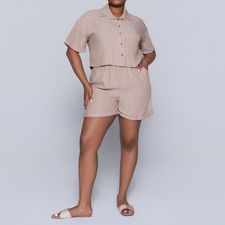 Stone Striped Airflow Top