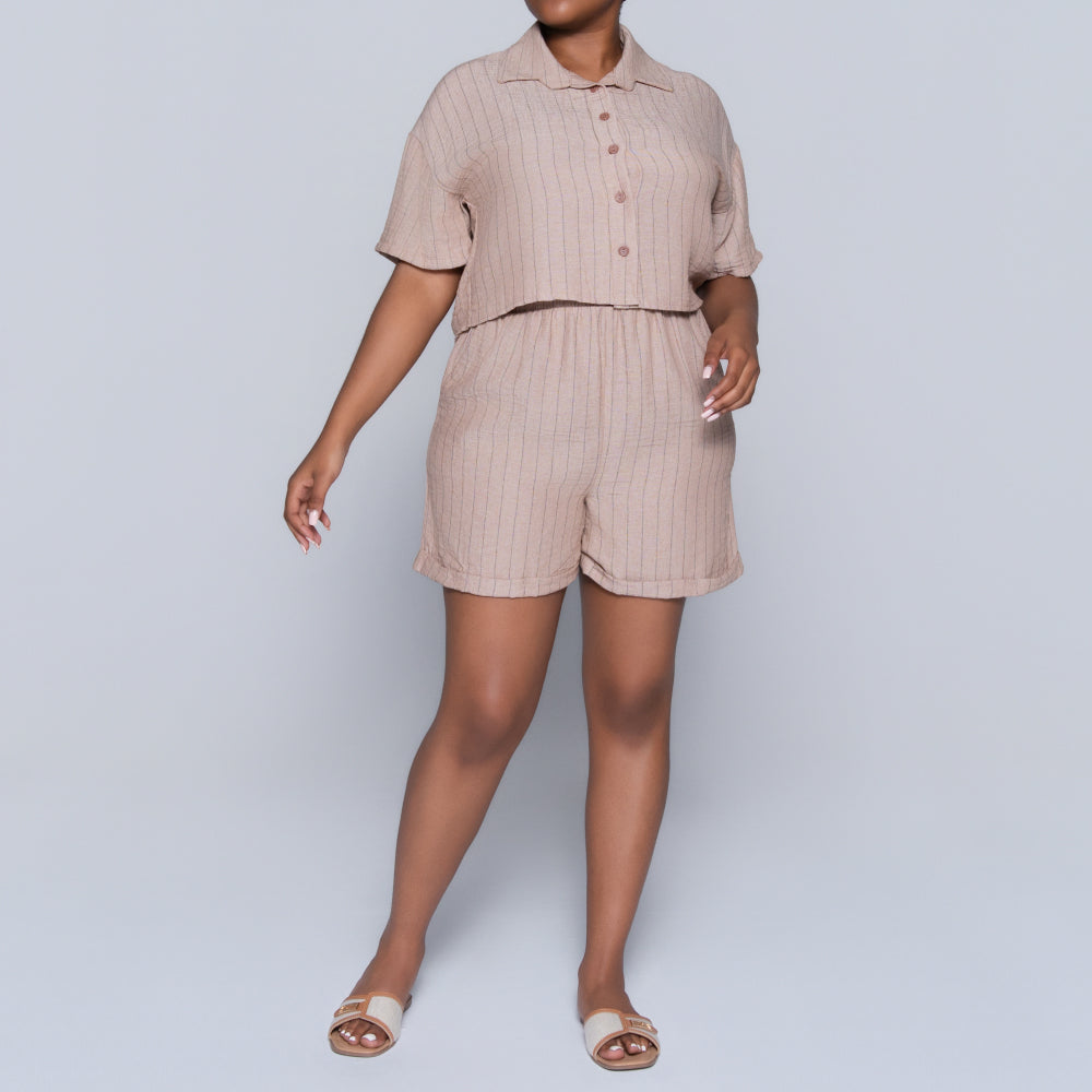 Stone Striped Airflow Top