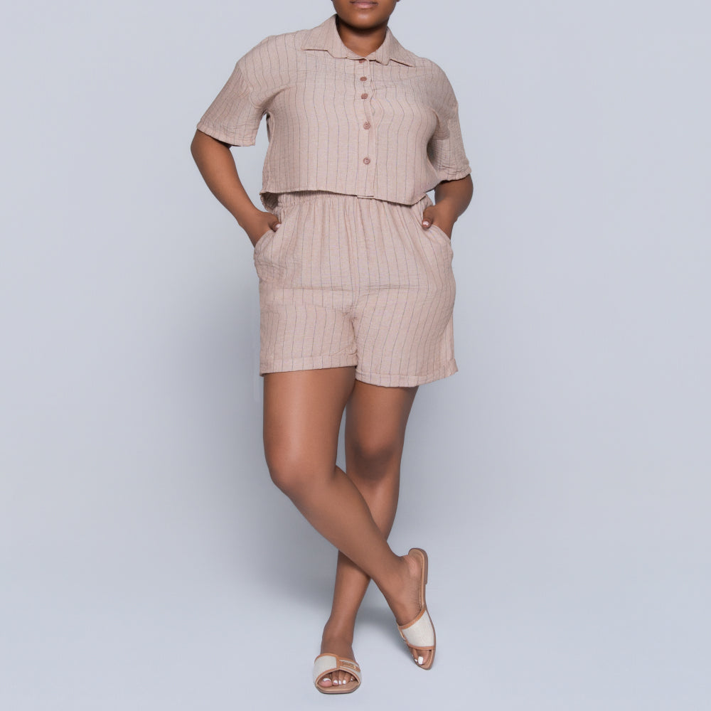 Stone Striped Airflow Top