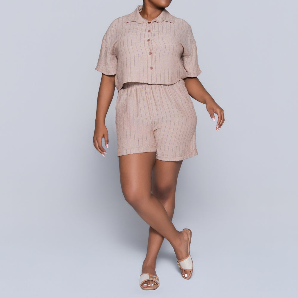 Stone Striped Airflow Top