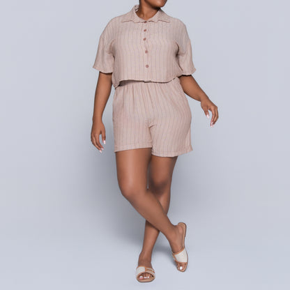 Stone Striped Airflow Top