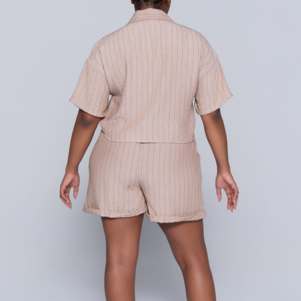 Stone Striped Airflow Top