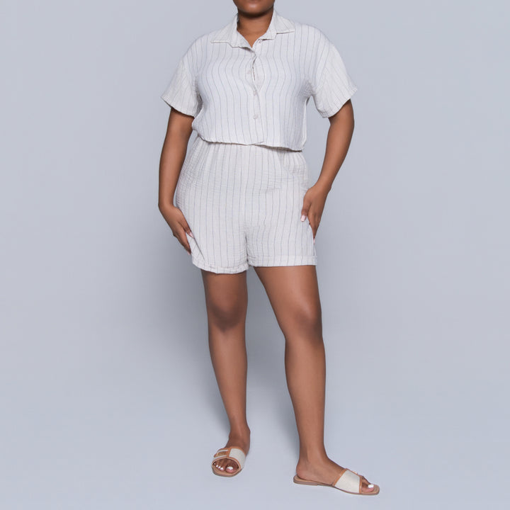 Natural Striped Airflow Top