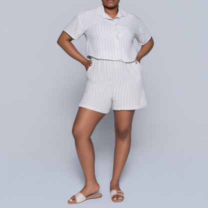 Natural Striped Airflow Top