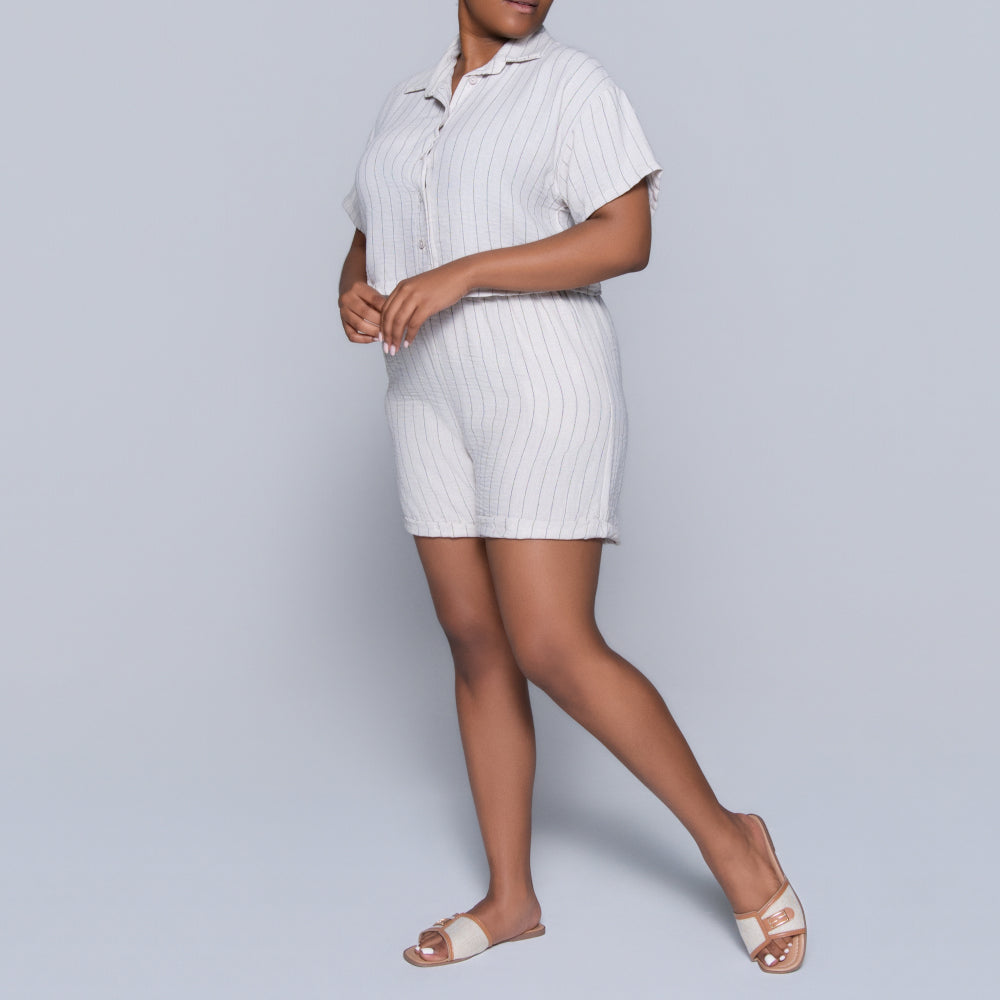Natural Striped Airflow Top