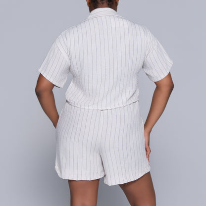 Natural Striped Airflow Top