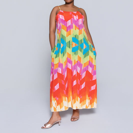 Printed Strappy Summer Dress