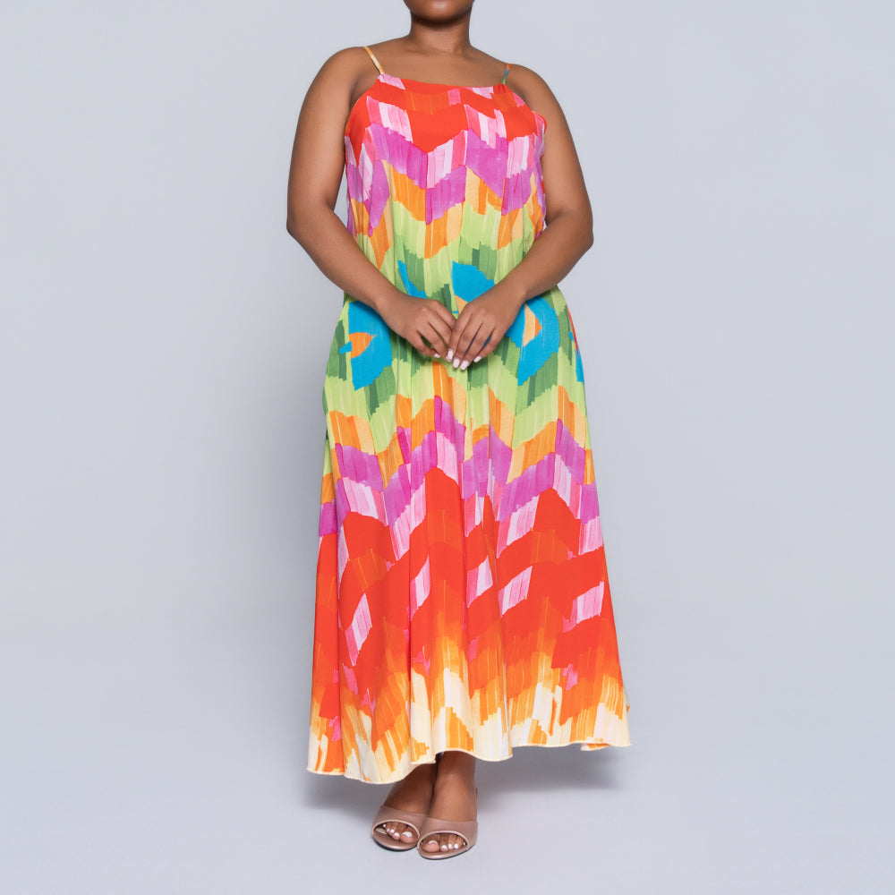 Printed Strappy Summer Dress