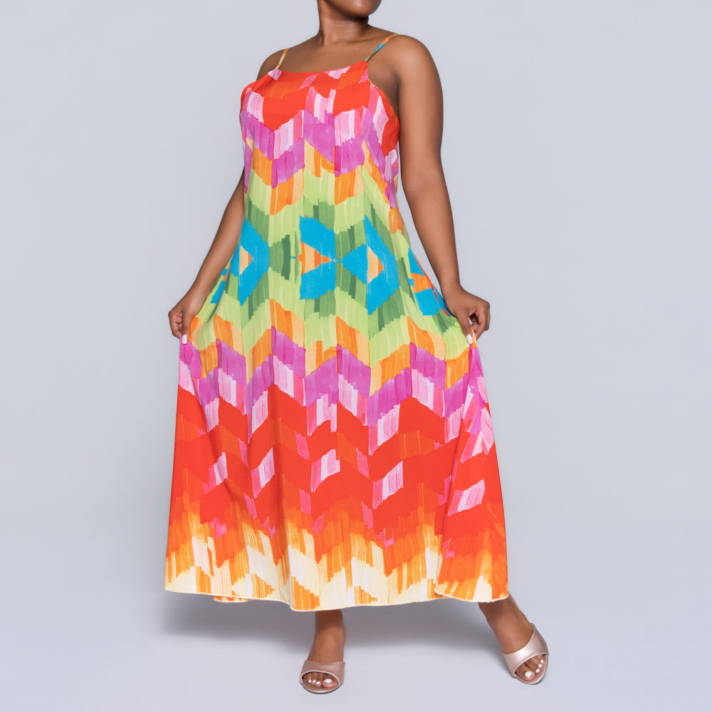 Printed Strappy Summer Dress