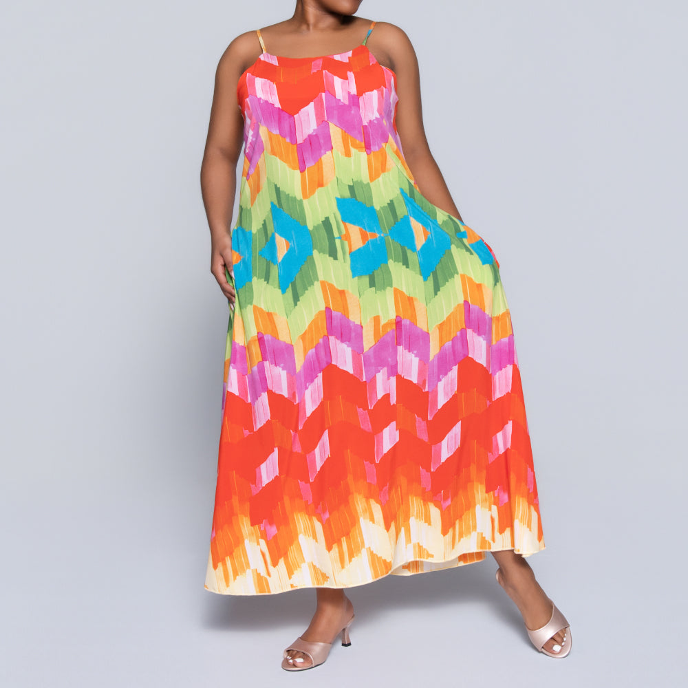 Printed Strappy Summer Dress