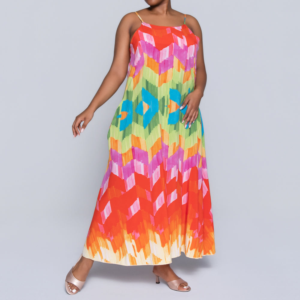 Printed Strappy Summer Dress