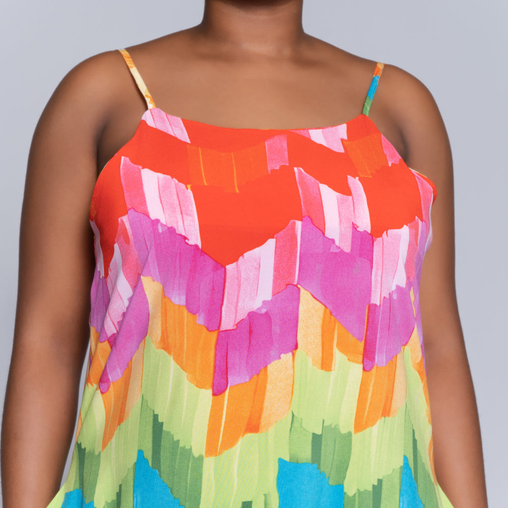 Printed Strappy Summer Dress