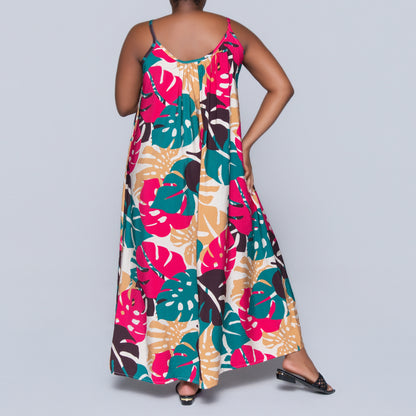 Stone Sleeveless Printed Airflow Dress