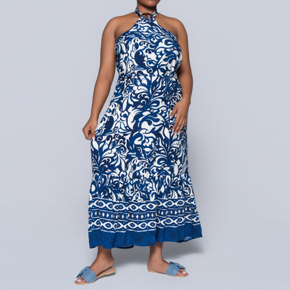 Printed Blue Summer Dress