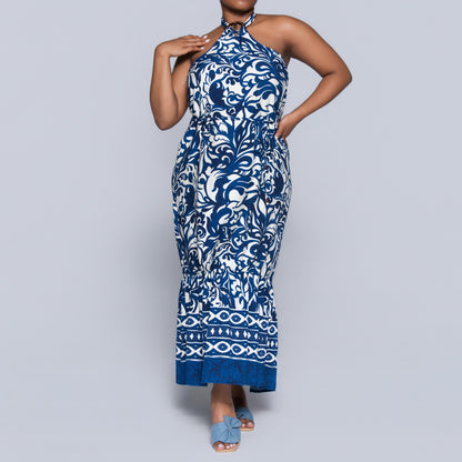 Printed Blue Summer Dress