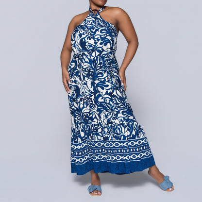 Printed Blue Summer Dress