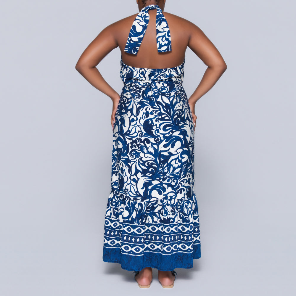 Printed Blue Summer Dress