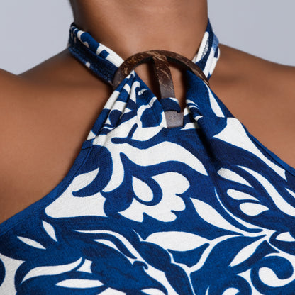 Printed Blue Summer Dress