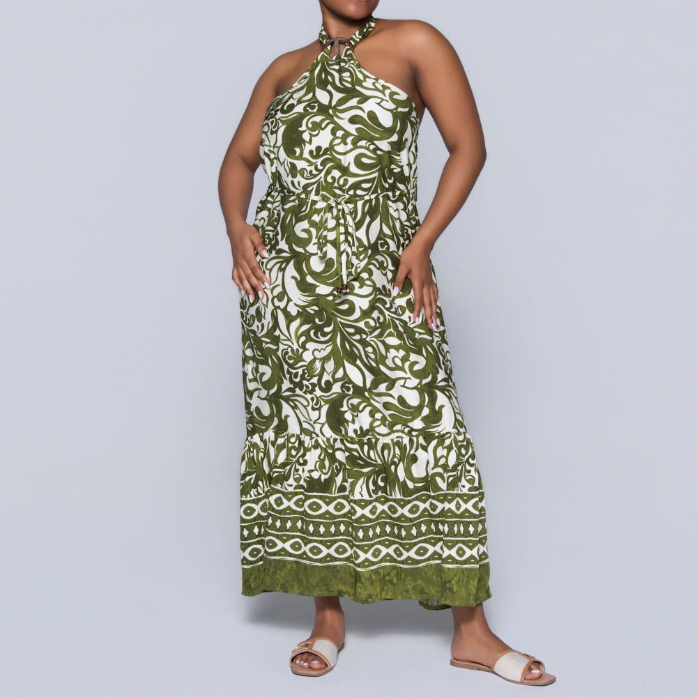 Printed Green Summer Dress