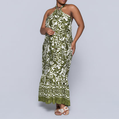 Printed Green Summer Dress