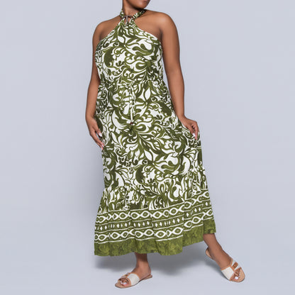 Printed Green Summer Dress
