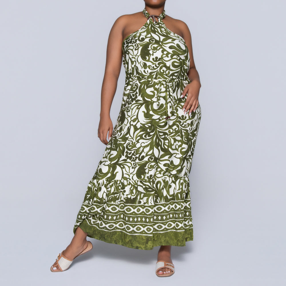 Printed Green Summer Dress