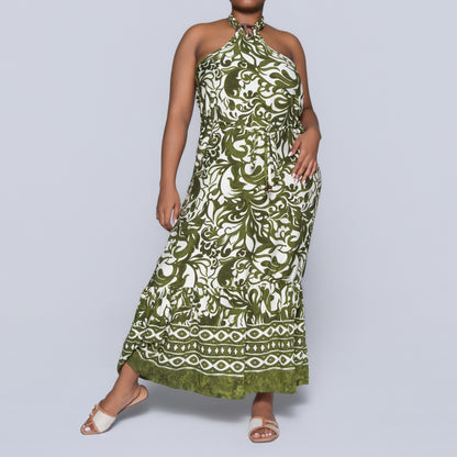 Printed Green Summer Dress