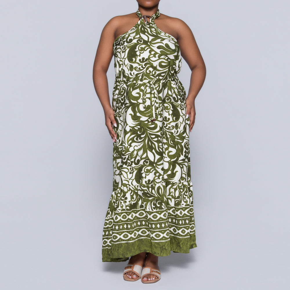 Printed Green Summer Dress