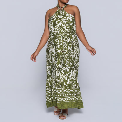 Printed Green Summer Dress