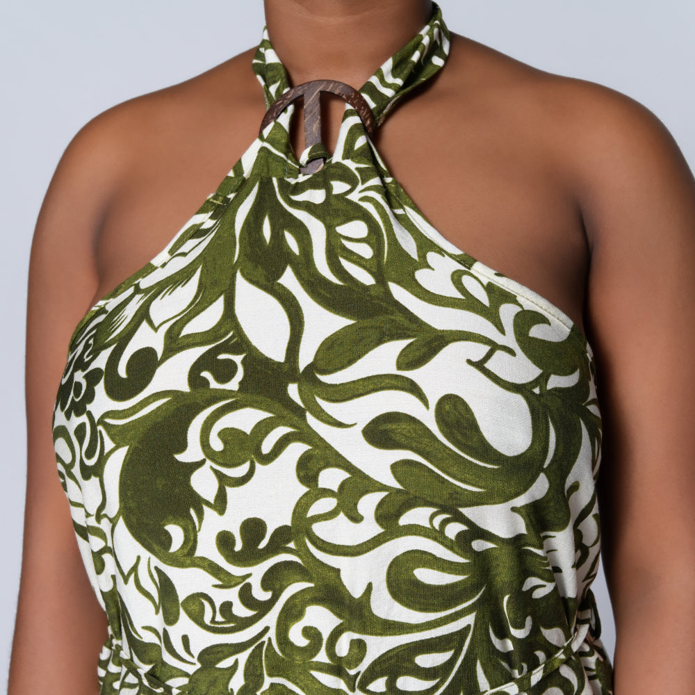 Printed Green Summer Dress