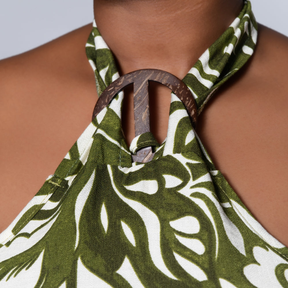 Printed Green Summer Dress