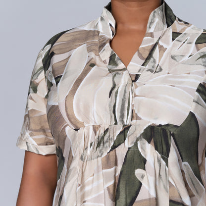 Printed Short Sleeve Airflow Tunic