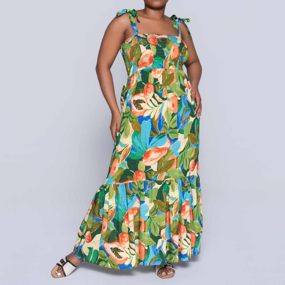 Printed Smocking Dress