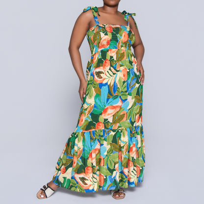 Printed Smocking Dress