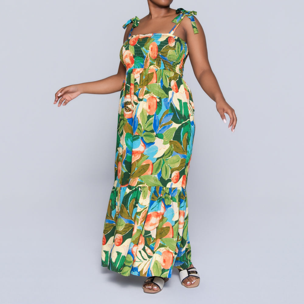 Printed Smocking Dress