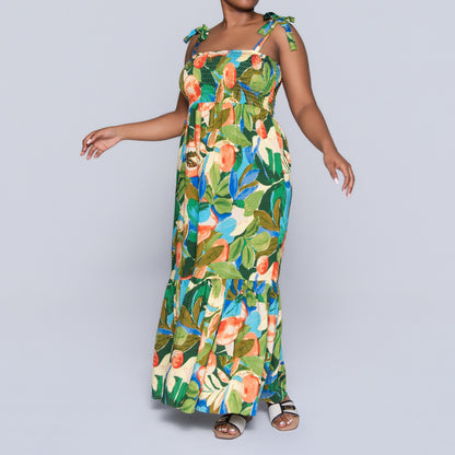 Printed Smocking Dress