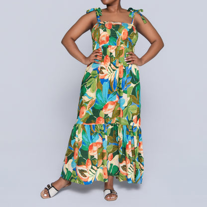 Printed Smocking Dress