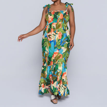 Printed Smocking Dress