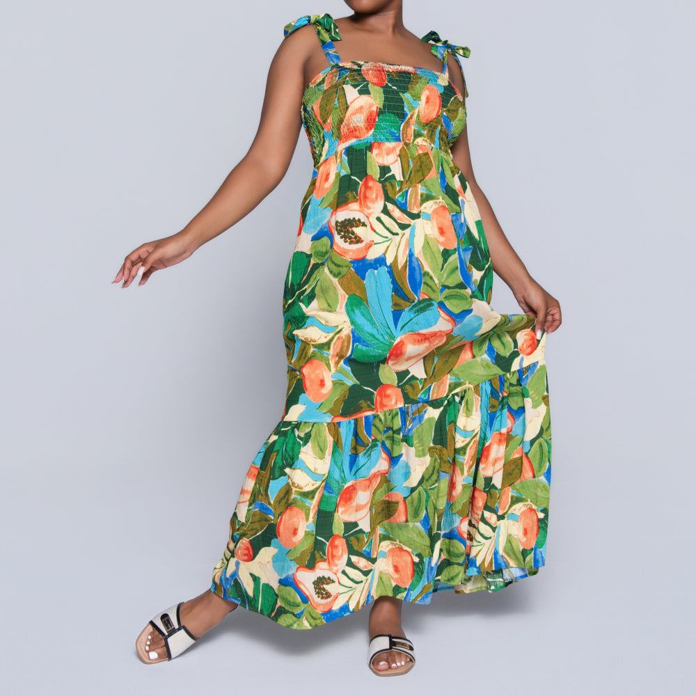 Printed Smocking Dress