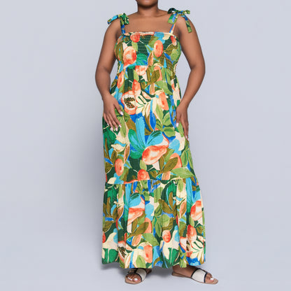 Printed Smocking Dress