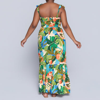 Printed Smocking Dress