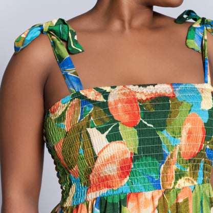 Printed Smocking Dress