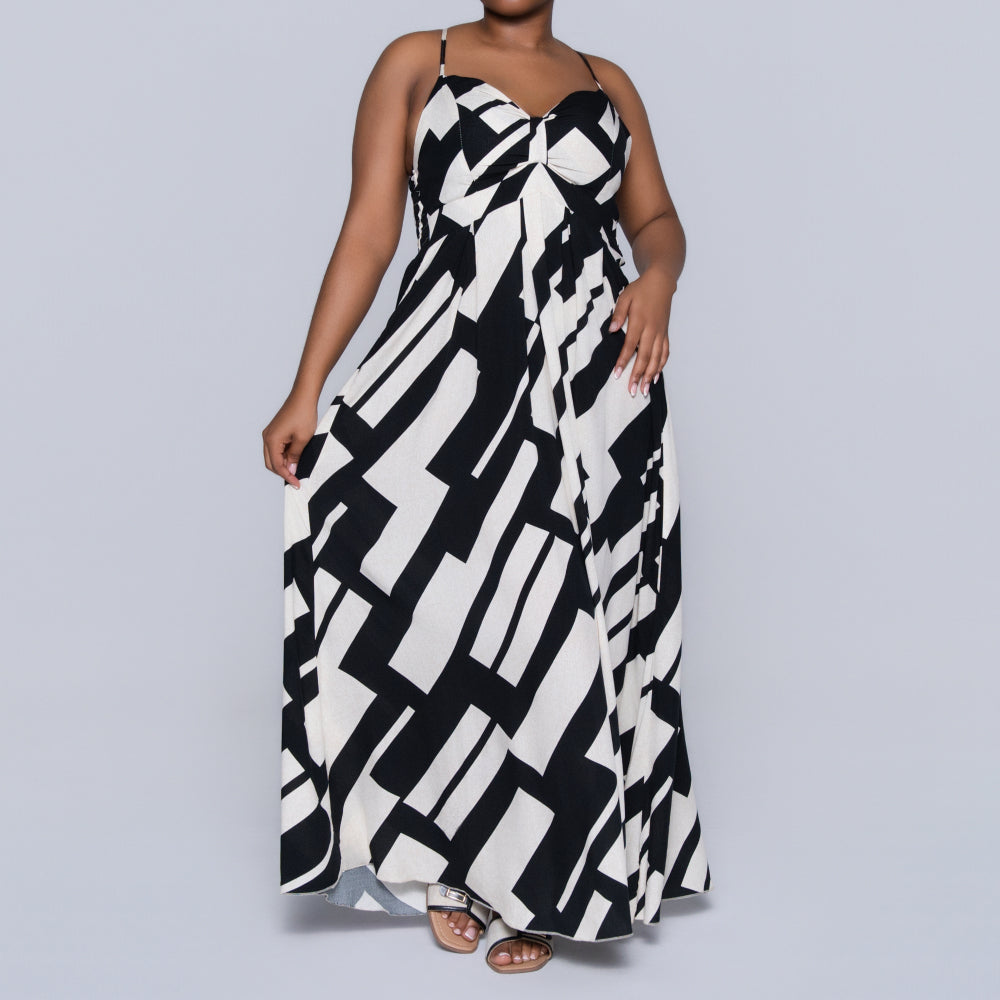 Strappy Printed Dress