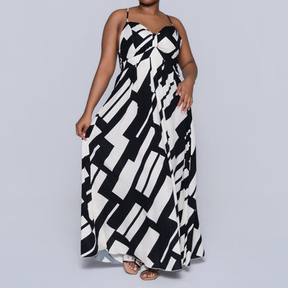 Strappy Printed Dress