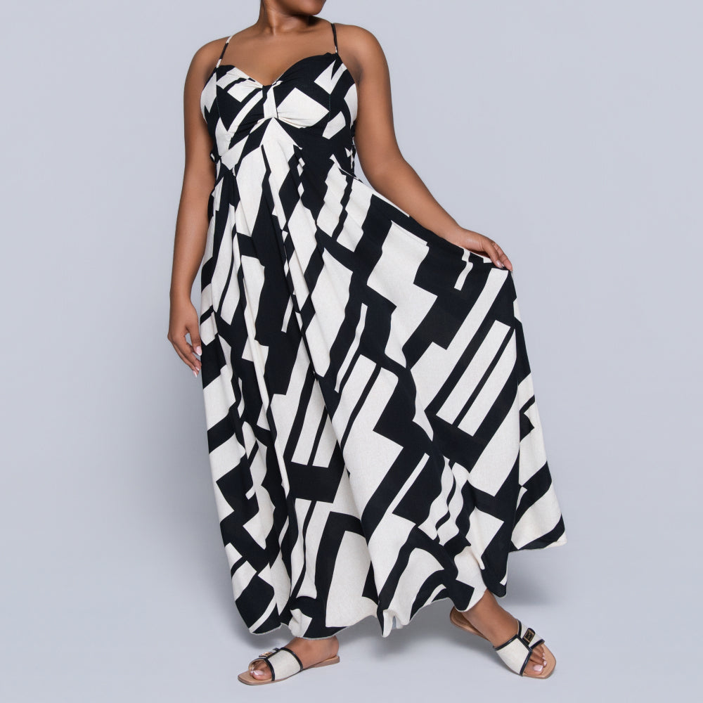 Strappy Printed Dress